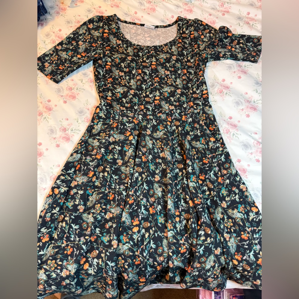 LuLaRoe Floral Long‎ Sleeve Dress
